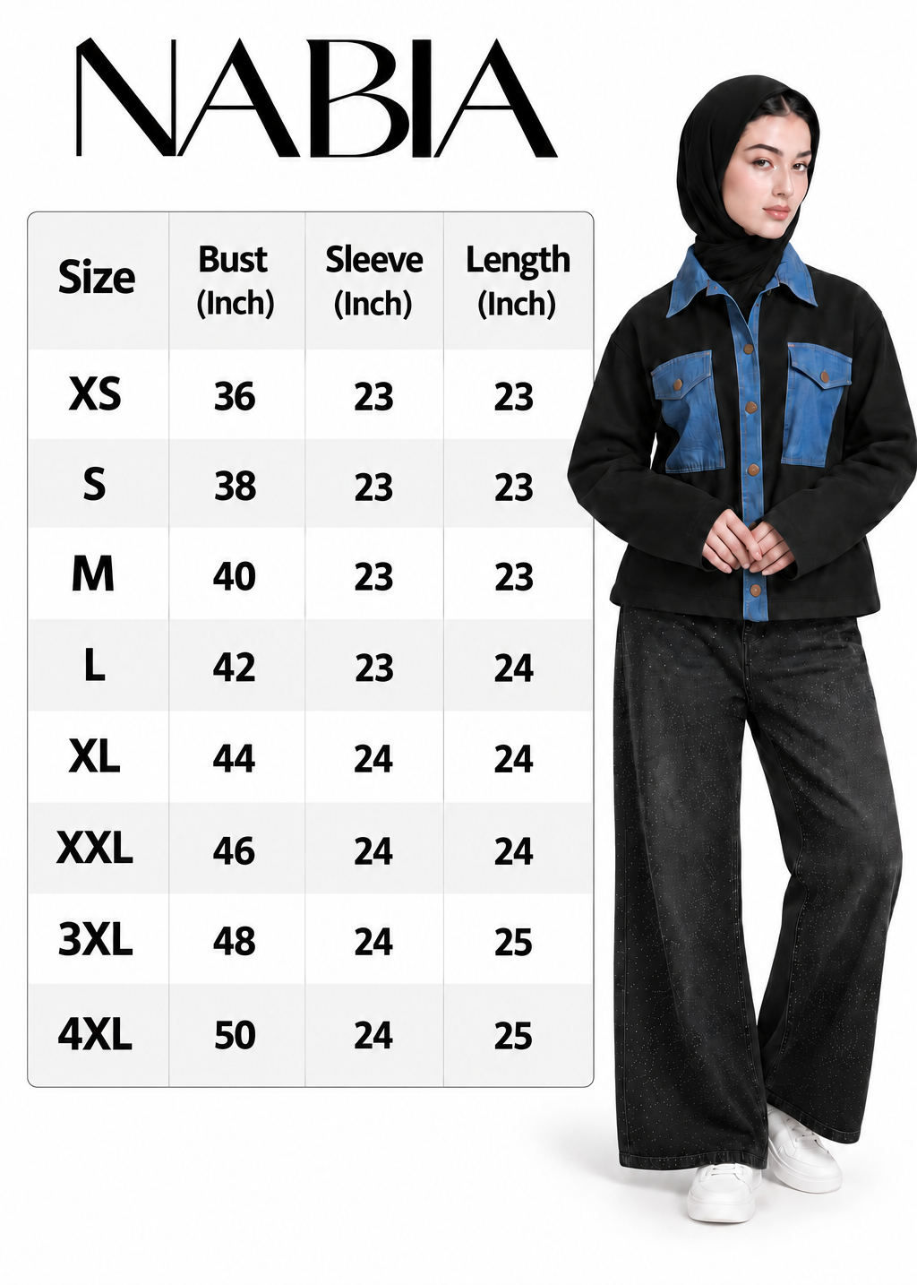 Product size chart
