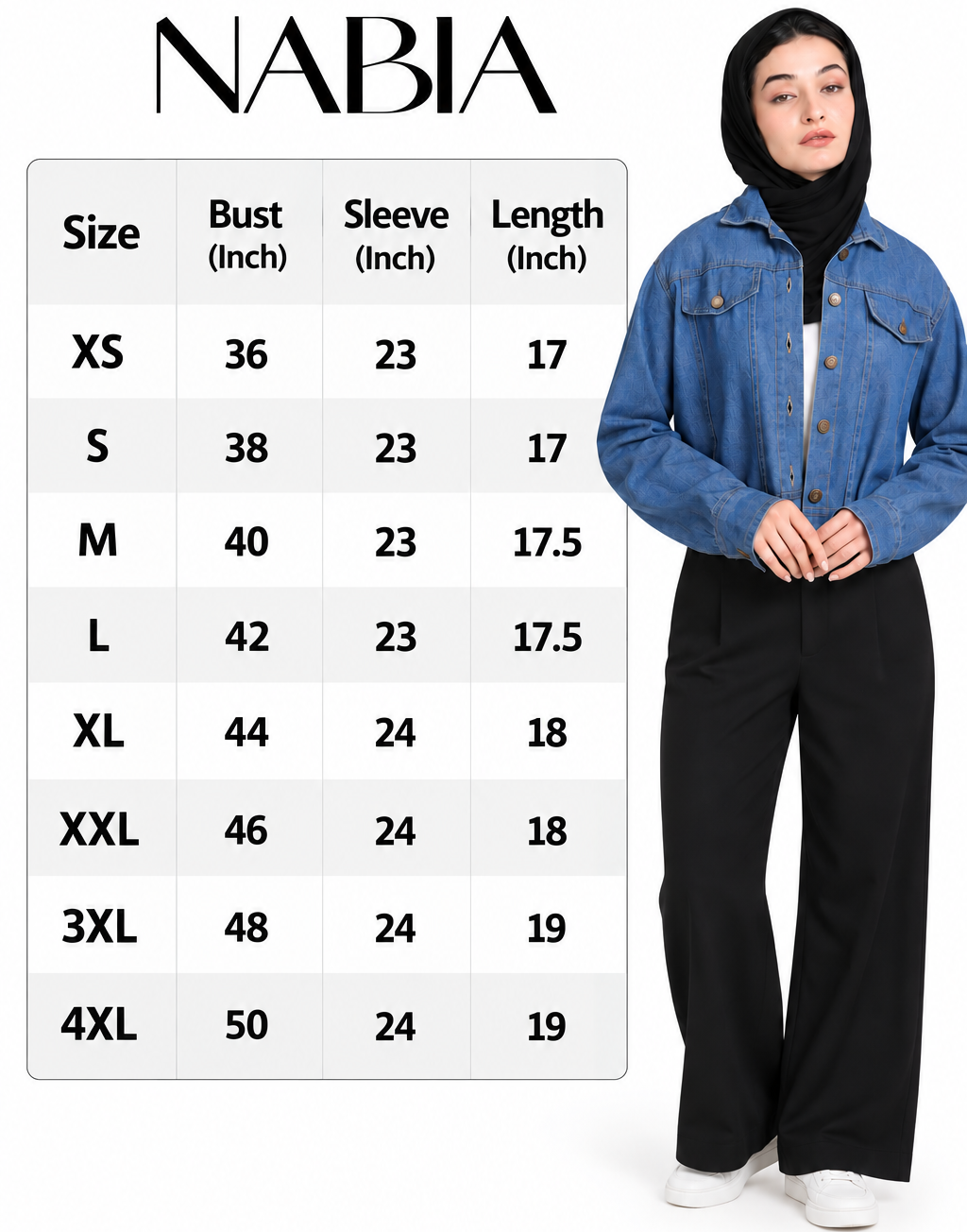 Product size chart