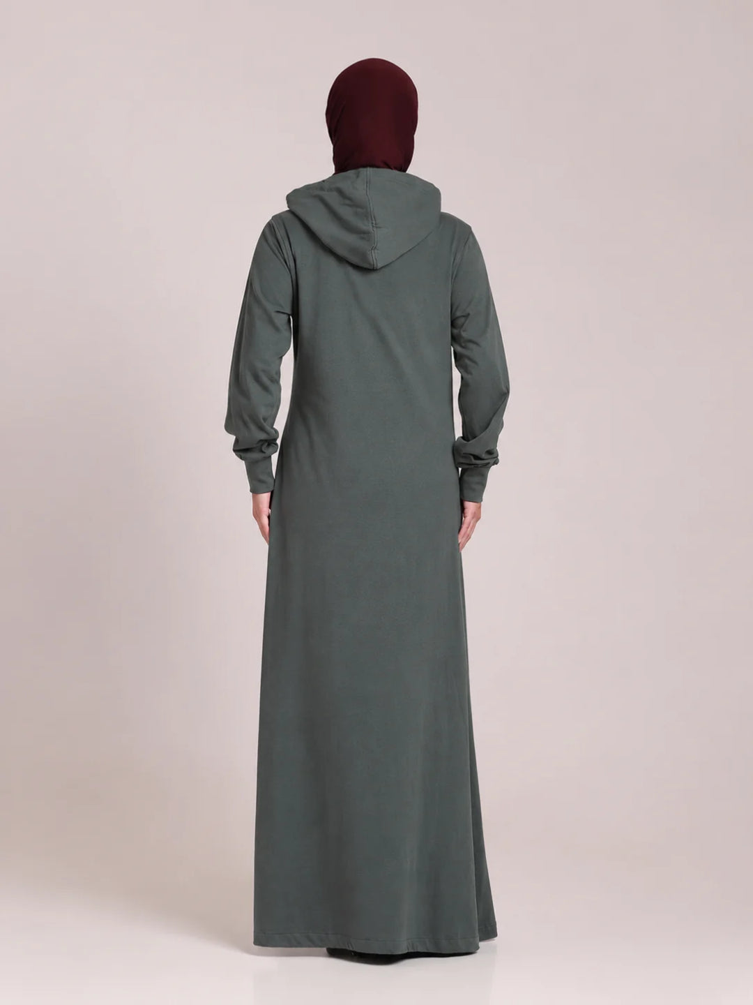 Jersey Hoodie Abaya for Women – Dusty Sage Green Modest Wear