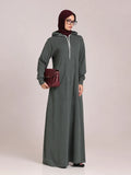 Jersey Hoodie Abaya for Women – Dusty Sage Green Modest Wear
