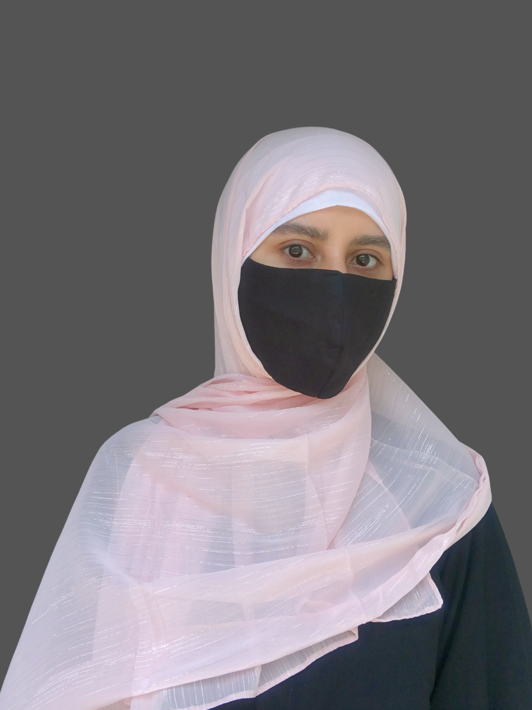 Nabia Light Pink Chiffon Metallic Shimmer Hijab