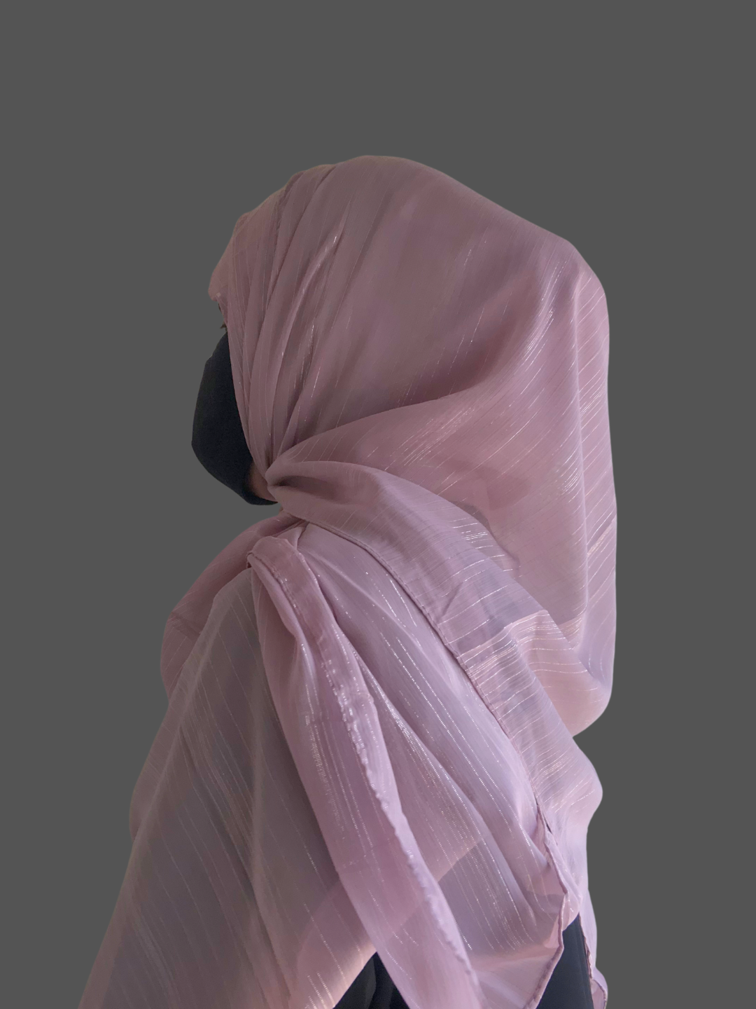 Nabia Lilac Color Chiffon Metallic Shimmer Hijab