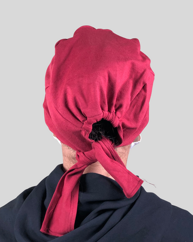 Plain Maroon Tie-Back Undercap Hijab