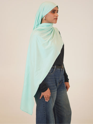 Women's Mint Green Solid Viscose Jersey Hijab