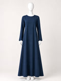 Navy Blue Solid Full Sleeves Inner Layering for Women