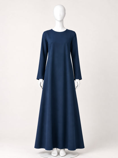 Navy Blue Solid Full Sleeves Inner Layering for Women