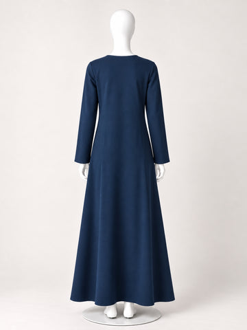 Navy Blue Solid Full Sleeves Inner Layering for Women