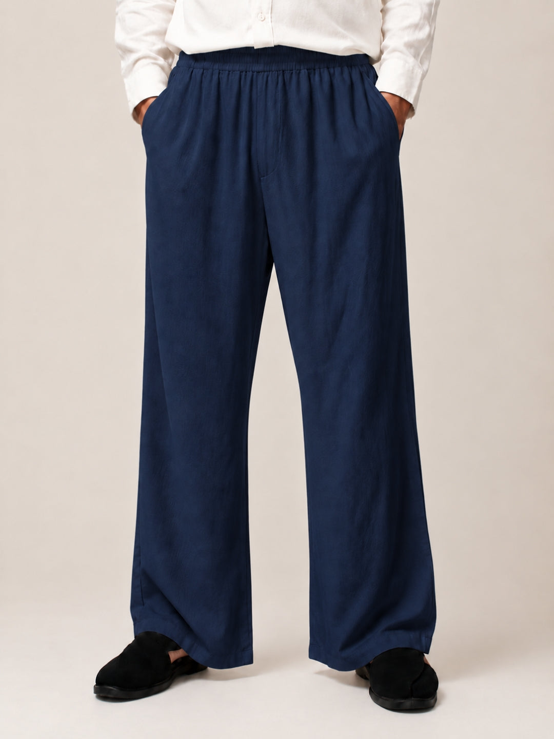 Men’s Solid Navy Blue Farsi Pants