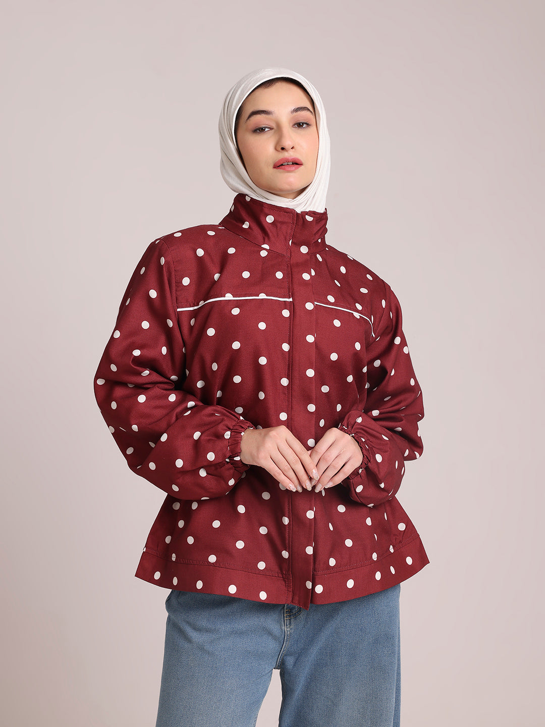 Polka Dot Jacket for Women – Winter Wear
