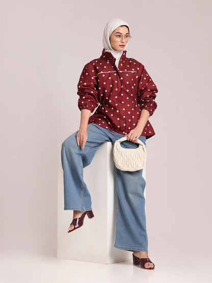 Polka Dot Jacket for Women – Winter Wear