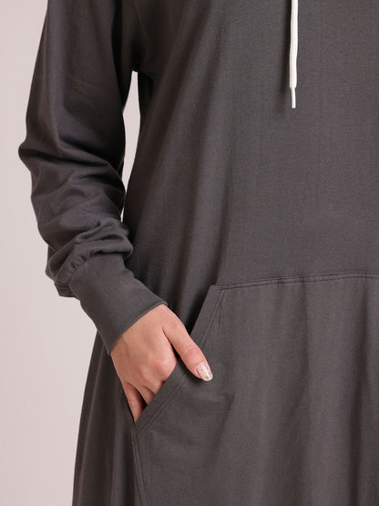 Women’s Grey Jersey Hoodie Abaya – Modest Wear