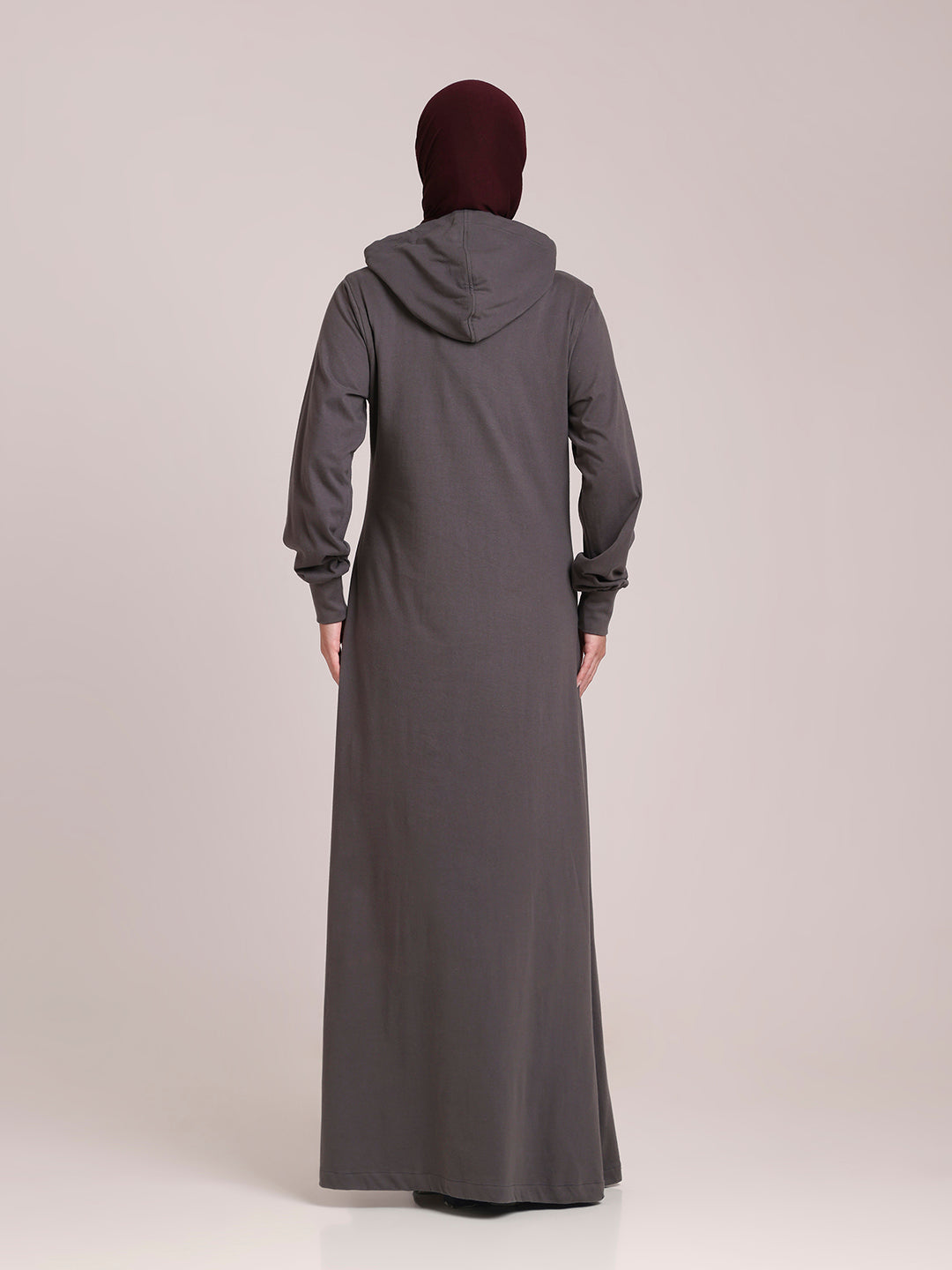 Women’s Grey Jersey Hoodie Abaya – Modest Wear