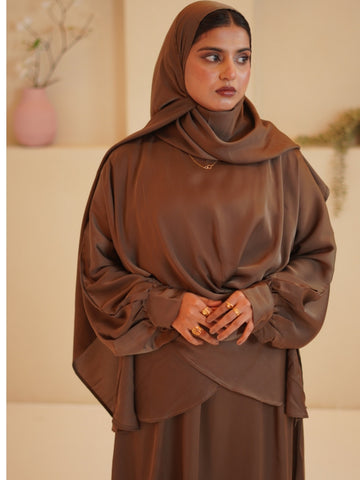 Modest Draped Dress 2 Piece Set with Matching Dupatta