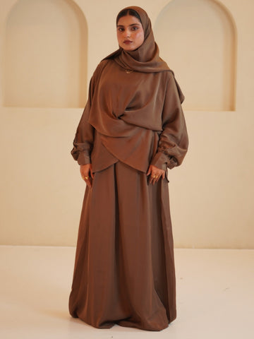 Modest Draped Dress 2 Piece Set with Matching Dupatta