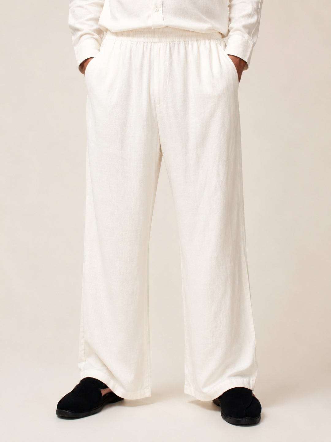 Men’s Solid Off White Farsi Pants