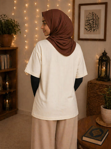 Modest Off White Sabr T-Shirt for Women