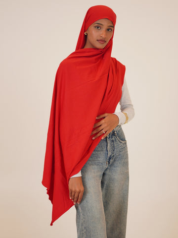 Women’s Orange Solid Viscose Jersey Hijab