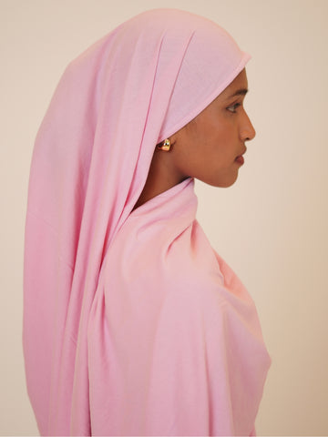 Women’s Pink Solid Viscose Jersey Hijab