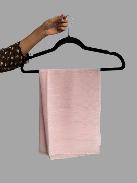 Nabia Pink Chiffon Metallic Shimmer Hijab