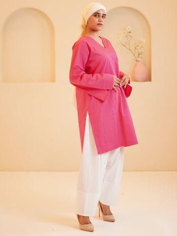 Women’s Modest Solid Pink Farsi Set
