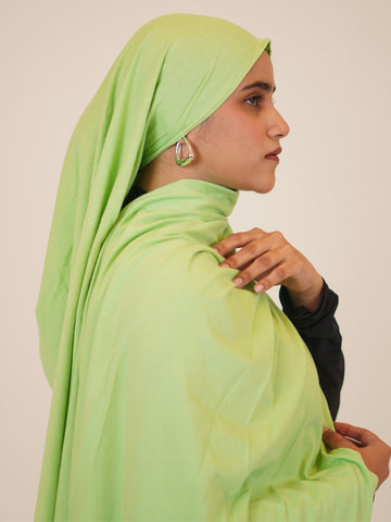 Lime Green Solid Viscose Jersey Hijab