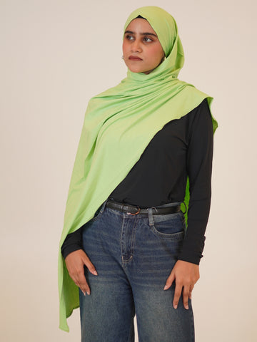 Lime Green Solid Viscose Jersey Hijab