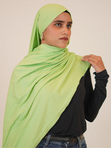 Lime Green Solid Viscose Jersey Hijab
