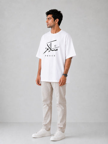 Men’s White Oversized Printed T-Shirt