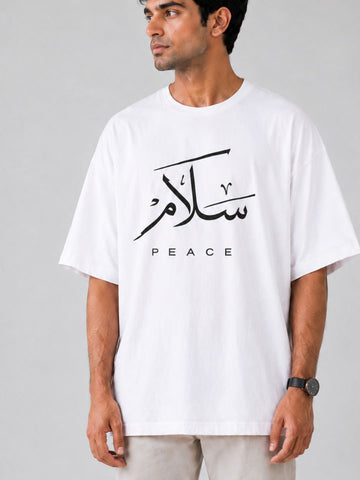 Men’s White Oversized Printed T-Shirt