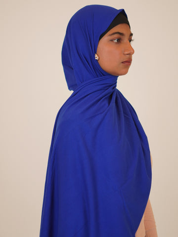 Women’s Royal Blue Solid Viscose Jersey Hijab