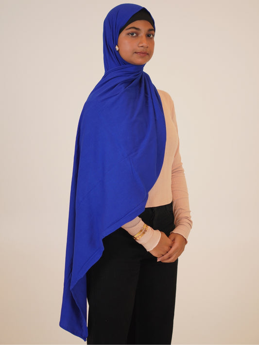 Women’s Royal Blue Solid Viscose Jersey Hijab