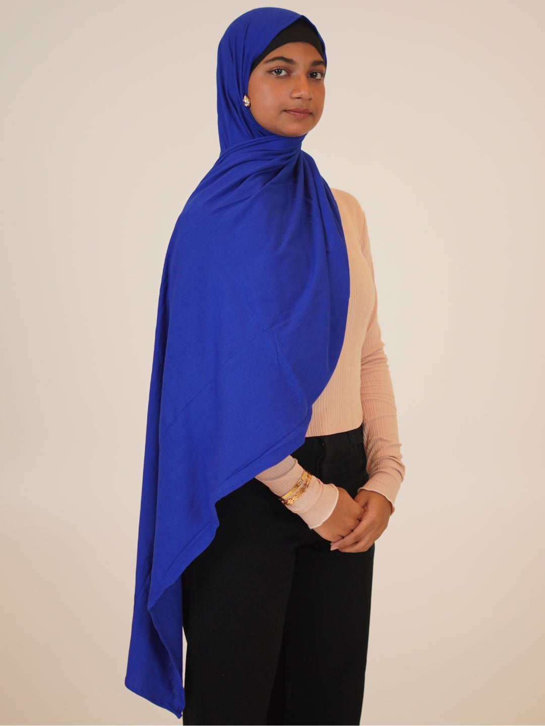 Women’s Royal Blue Solid Viscose Jersey Hijab