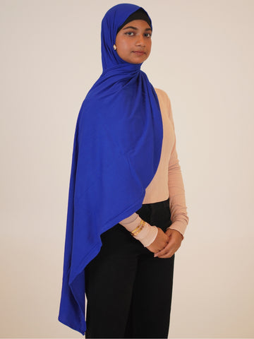 Women’s Royal Blue Solid Viscose Jersey Hijab