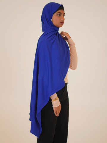 Women’s Royal Blue Solid Viscose Jersey Hijab