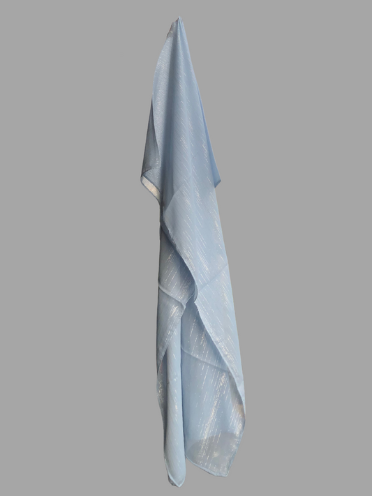 Nabia Sky Blue Chiffon Metallic Shimmer Hijab
