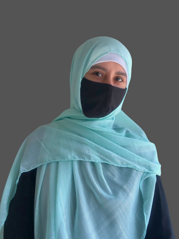 Nabia Aqua Chiffon Metallic Women’s Shimmer Hijab