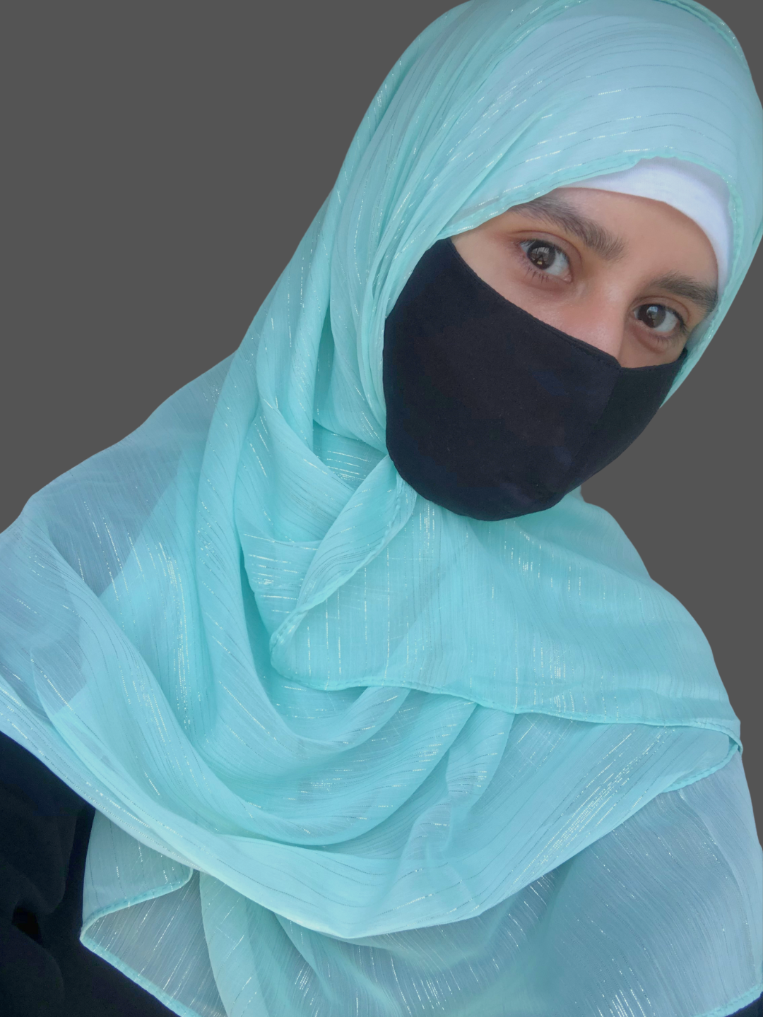 Nabia Aqua Chiffon Metallic Shimmer Hijab