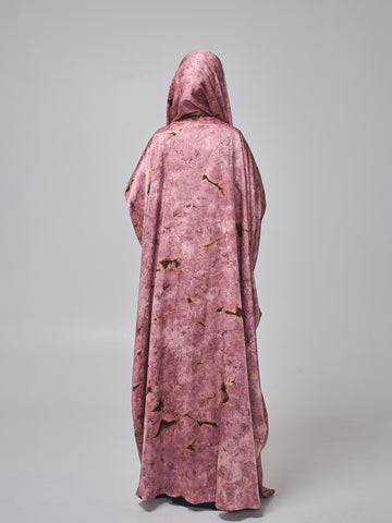 Women's 2 Piece Modest Printed Shrug Abaya with Matching Hijab