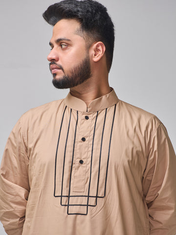 Men’s Beige Solid Arabic Thobe