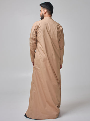 Men’s Beige Solid Arabic Thobe