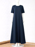 Navy Blue Half Sleeve Inner Layering for Girls and Women