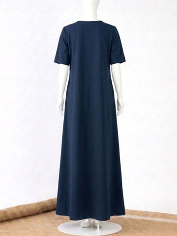 Navy Blue Half Sleeve Inner Layering for Girls and Women