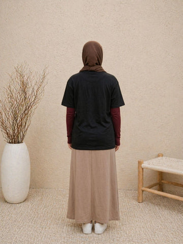 Modest Deen Over Dunya Black T-Shirt for Women