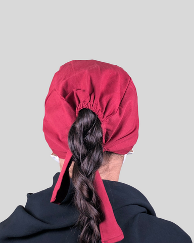 Plain Maroon Turban-style cap Hijab