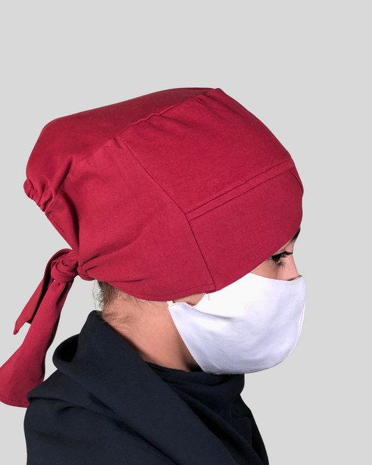 Plain Maroon Turban-style cap Hijab