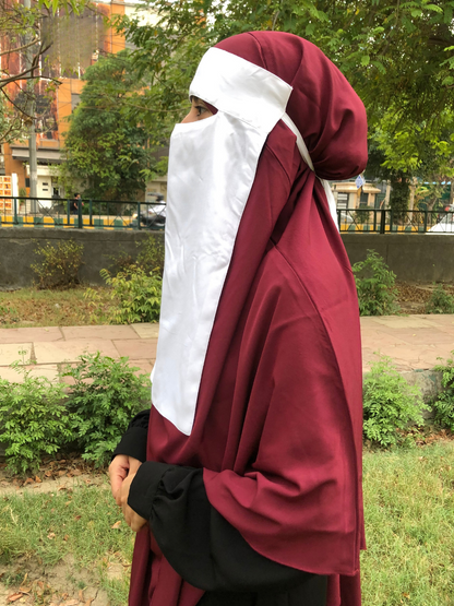 Nabia  Nida Matte Free Size White Half-Niqab