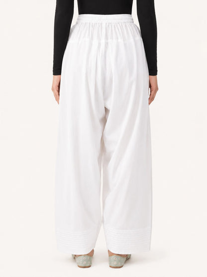 White Cotton Farshi Salwar for Women