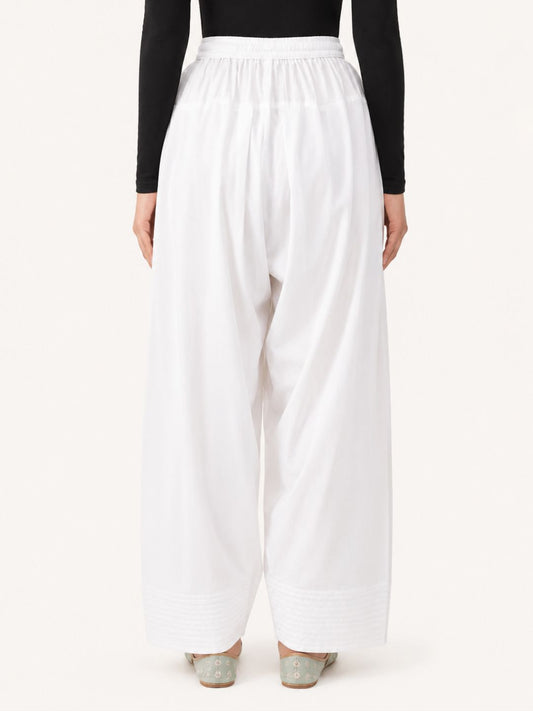 White Cotton Farshi Salwar for Women
