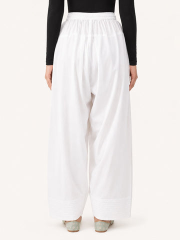 White Cotton Farshi Salwar for Women