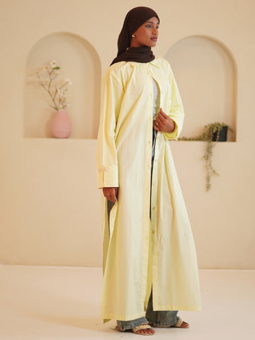 Women's Front Open Solid Shirt Dress